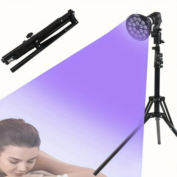 18pcs 54W Large Face Tanning Light - Foldable Blue LED Skin UV Tanning Light for Face and Body Home Use with 395nm Wavelength