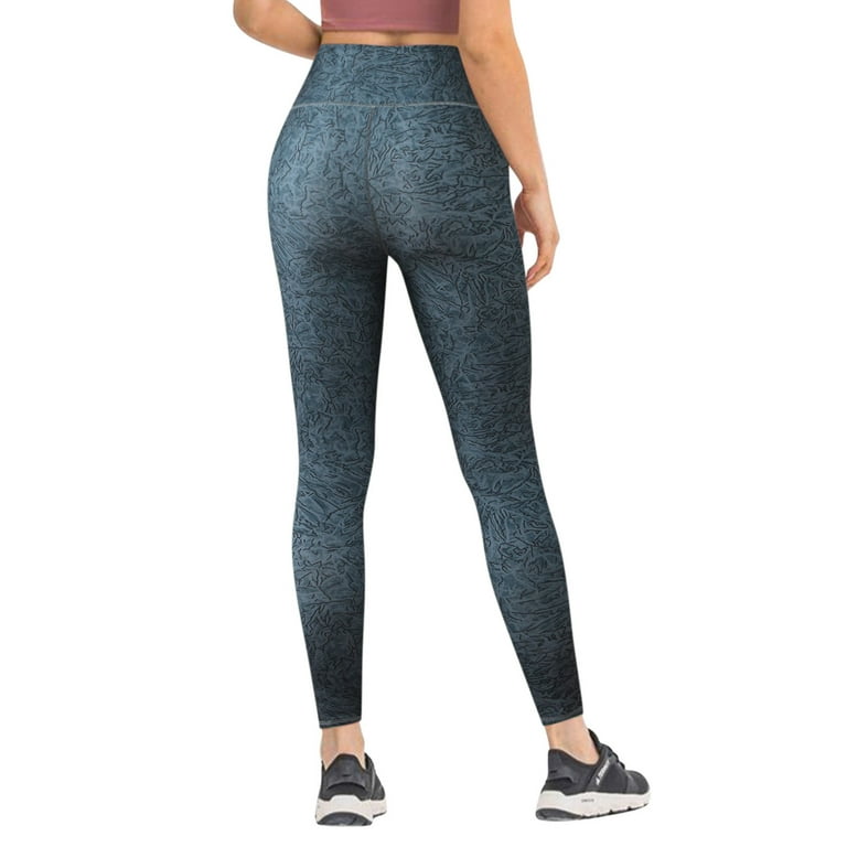 Capri Leggings With Pockets for Women Printed Fitness Compression Pants  Black XL