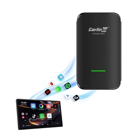 (4.0 PRO Series)CarlinKit CP2A Pro Wireless CarPlay Adapter - Convert Wired CarPlay & Android Auto to Wireless, Plug & Play, 5.8GHz WiFi, Low Latency, for iPhone/Android, Auto-Reconnect