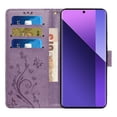 thumbnail image 2 of For Xiaomi 14 Case Wallet Card Slots Leather Phone Cover Butterfly Pattern - Light Purple, 2 of 5