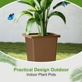 thumbnail image 5 of 24-Inch Tall Planters Set of 2 for Outdoor and Indoor Use,Tapered Flower Pots with Drainage Tray, Front Porch and Patio Decor,Ideal for Large Plants (Stripes-Brown), 5 of 16