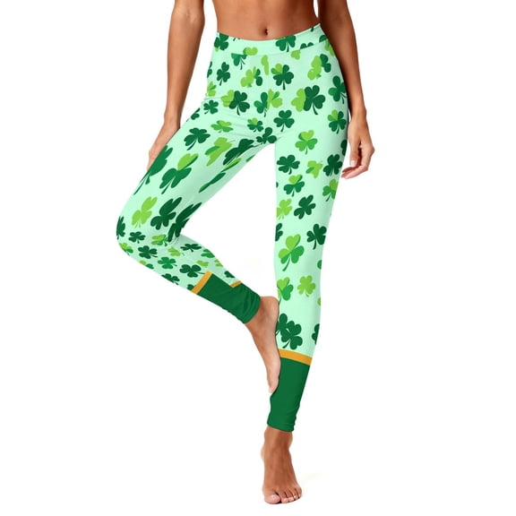 WMTBSRSW Womens High Waist Workout Leggings St. Patrick's Day Leggings Running Yoga Pants Soft & Slim Gym Pants for Running Green XX-Large