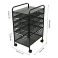 thumbnail image 2 of 5 Tiers Metal Rolling File Carts Rolling File Cabinet Cart Organizer with Wheels Black, 2 of 12