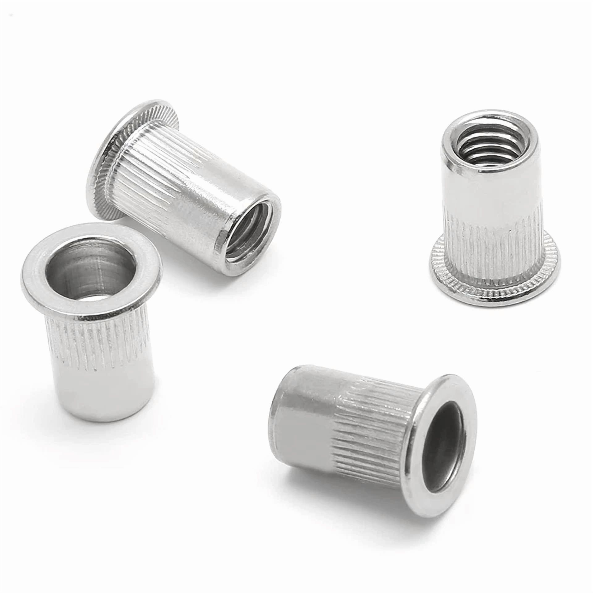CIRCLE- 50Pcs M6 Stainless Steel Threaded Insert Rivet Nut M6-1.0Mm Rivnuts Flat Hea