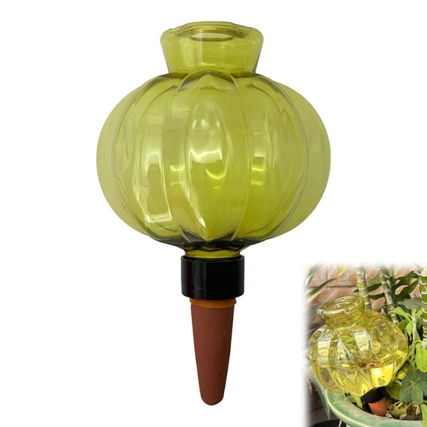 17oz Plant Self Watering Devices with Covers, Automatic Watering Bulbs for Indoor and Outdoor Plants, Slow Release Irrigation Stake for Vacation, 500ml Large Ceramic Planter Inserts