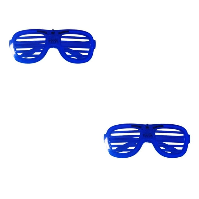 Decodeary LED Glasses Portable Luminous Shutter Light up Birthday Eyeglasses Holiday Eyeware Dark Spectacles for Adults Toys Blue 2Set