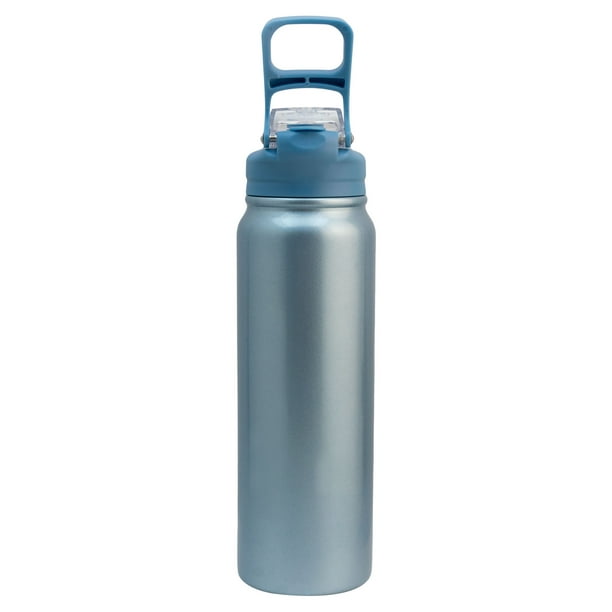 Termo de Acero Inoxidable Nuvó con Acabado Brillante Distintos Colores, Termo con Doble Tapa y Agarradera, Capacidad 1L, Color Azul