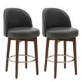 thumbnail image 3 of CHITA Counter Height Bar Stools Set of 2, 26 inch Swivel Barstools for Kitchen Island,Faux Leather in Retro Gray, 3 of 11