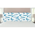 thumbnail image 1 of Sea Animals Headboard, Pattern Dolphins Illustration Ornamental Nature Under the Wildlife Marine, Upholstered Decorative Metal Bed Headboard with Memory Foam, King Size, Blue White, by Ambesonne, 1 of 4