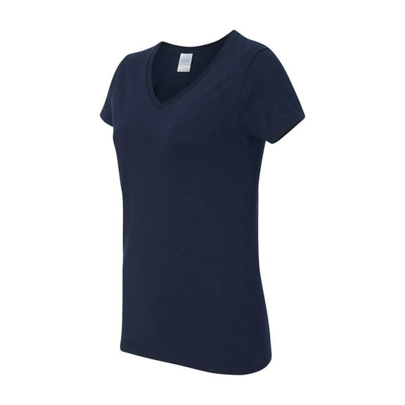 Gildan - Heavy Cotton Women’s V-Neck T-Shirt - 5V00L - Navy - Size: M