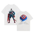 thumbnail image 4 of Marvel Legends Captain America T-Shirt à Manches Courtes pour Hommes Col Rond en Coton Respirant Style Livre Comic Tenue Décontractée Design Science-Fiction Explosion d'Énergie Adulte : S, 4 of 4