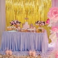 thumbnail image 3 of 3.3 ft x 9.8 ft Gold Metallic Tinsel Foil Fringe Curtain Photo Backdrop Party Streamers for Halloween, Birthday Party, 3 Pack Metallic Tinsel Foil Fringe Curtains Party Decorations Wedding Decor, 3 of 7