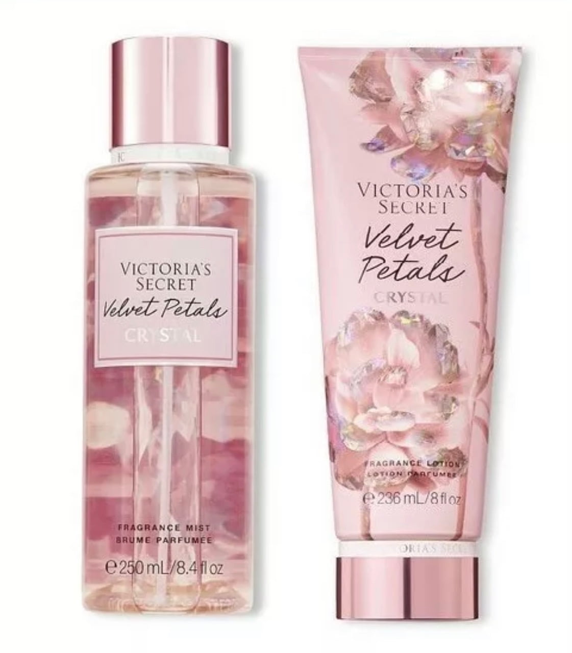 Victoria's Secret Velvet Petals Crystal Fragrance Mist and Body Lotion
