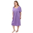 thumbnail image 2 of FEREMO 100% Cotton Plus Size Nightgowns for Women Short Sleeve Ladies Sleepwear, 2 of 5