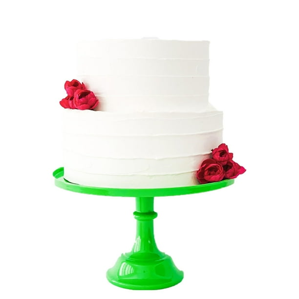 Soporte para tartas de melamina de 11 pulgadas, elegante expositor de postre reutilizable para bodas, cumpleaños, baby shower y brunches | Plato redondo ligero, duradero y