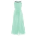 thumbnail image 4 of Raenseen Girls Chiffon Sleeveless Pageant Prom Party Wedding Bridesmaid Flower Girl Dress Mint Green 16, 4 of 8