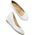 thumbnail image 2 of Pennysue Women's Wedge Pumps White Closed Toe Shoes 2 Inch 7.5M, 2 of 6