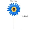 thumbnail image 3 of Gustave Sunflower Wind Spinners Garden Windmills Flower Pinwheels with Stake Kids Outdoor Toys for Yard Art Decoration Garden Ornament - Blue, 3 of 10