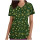 thumbnail image 2 of Fiudx Ofertas Del Día Blusa de Manga Corta con Cuello En V para Mujer, Uniforme de Trabajo, Impresión de Bolsillo, 2 of 5