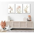 thumbnail image 4 of Hieng Pink Girl Nursery Bunny Canvas Wall Art Cute Rabbit Wildflowers Painting Pictures Wall Decor Botanical watercolor Flower Poster printing artwork, 4 of 5