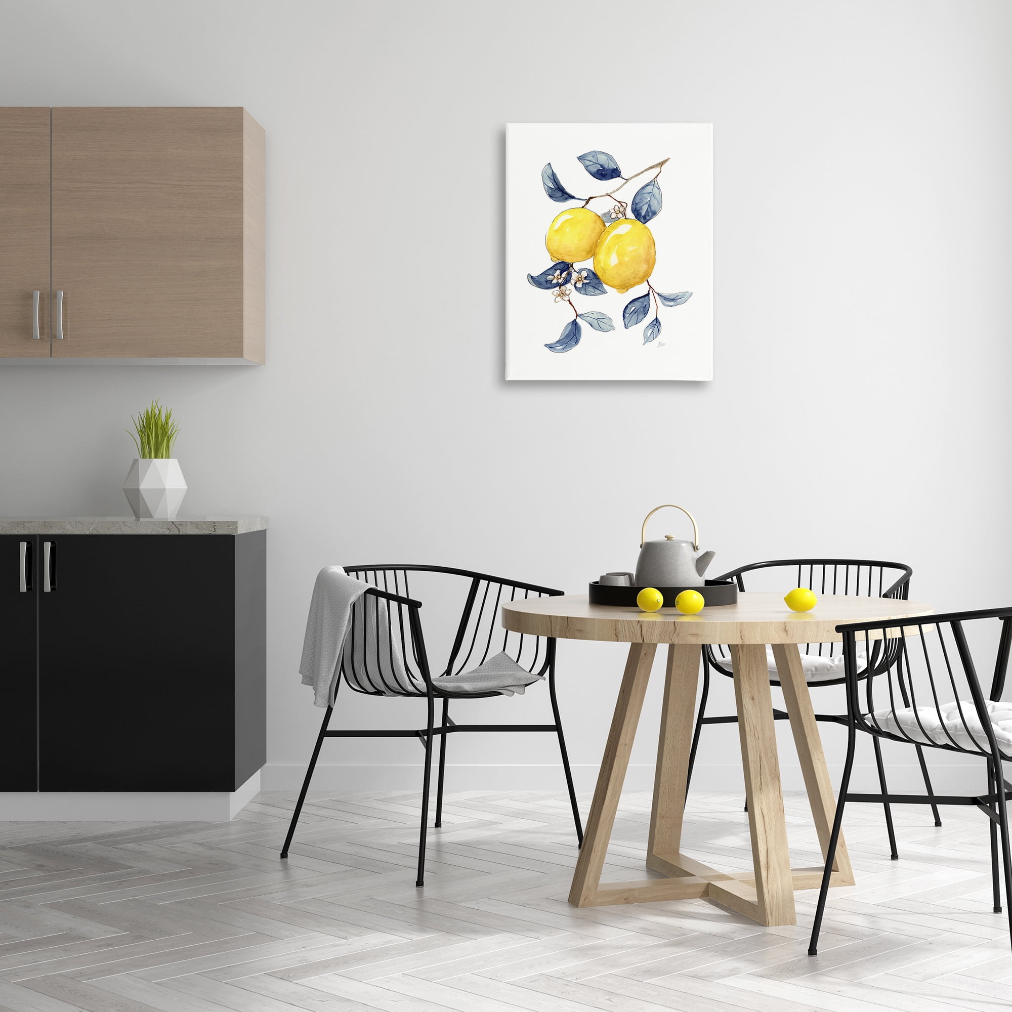Stupell Industries Minimal Lemon Fruits Food & Beverage Painting Gallery Wrapped Canvas Art Print Wall Art, 24 x 30