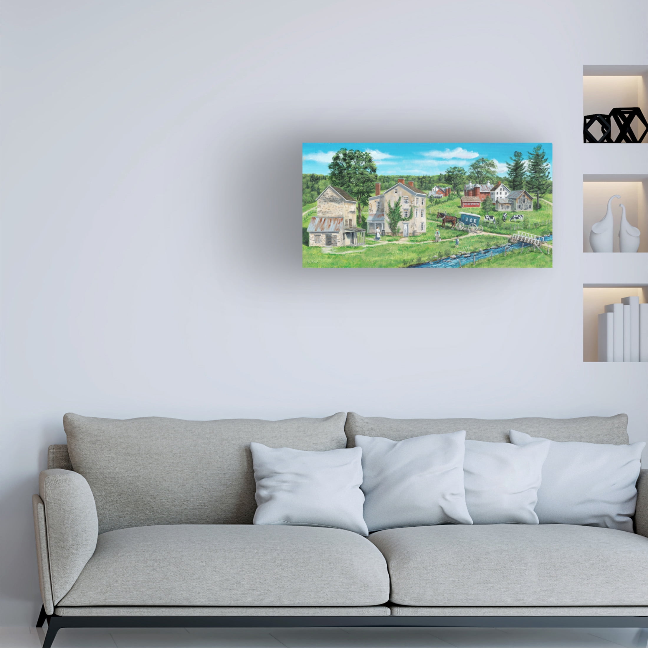 Canvas Wall Art - Bob Fair 'Old Stone Masons House' Wall Art for Living Room, Bedroom, or Office Décor by Trademark Fine Art - 24 x 12 Inches