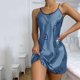 thumbnail image 5 of Gibobby Pijama De Mujer de seda de hielo Vestido suspendido con espalda abierta sexy fina y transpirable Falda corta estampada para mujer Ropa de dormir corta Camisones(Azul,XL), 5 of 5