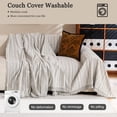 thumbnail image 5 of Jessy Home Sofa Cover Slipcover Couch Cover Protector Durable Multi-Function Furniture Cover for Dogs Cats Home Decor 71"x 150"Beige, 5 of 8