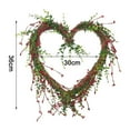 thumbnail image 3 of MAHAQI Heart Wreath Handmade Natural Grapevine Wreath Rustic Twig Red Berry Wreath for Valentine’s Day Wedding Party Christmas, 3 of 6
