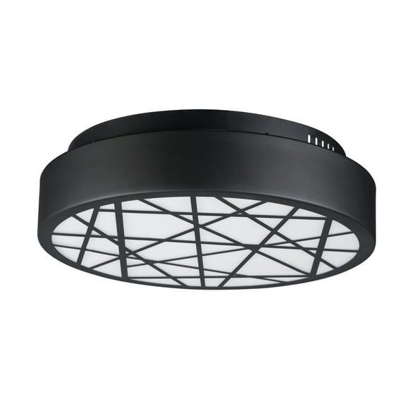 Et2 E20642-61 Intersect 16" Wide Integrated Led Flush Mount Drum Ceiling Fixture - Black