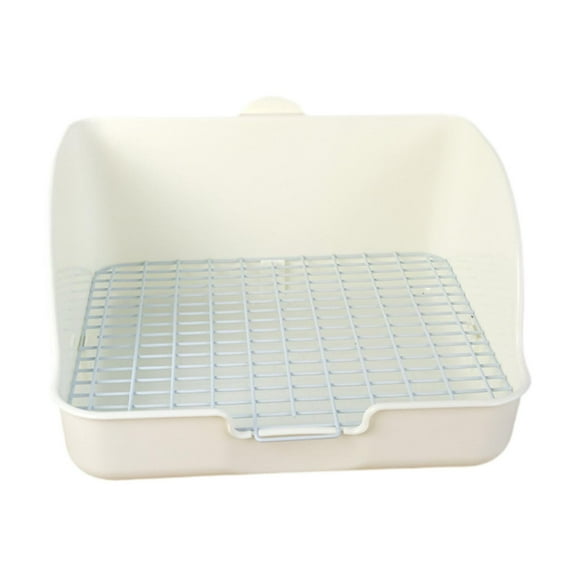 Rabbit Litter Box Cage Corner Tray Sturdy Grid Design Easy to Clean for Small Animals Bunny Guinea Pig Rats