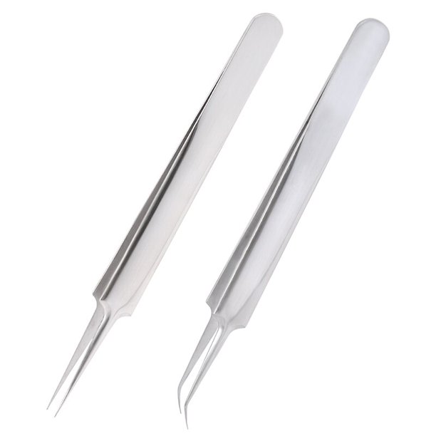 Pinzas para pestañas de acero inoxidable profesional para extensión de pestañas decoración dorada pinzas para cejas antiestáticas extensión de pestañas Tan Jianjun unisex