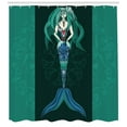 thumbnail image 3 of Ambesonne Mandala Shower Curtain, Hand Drawn Mermaid, 69"Wx70"L, Violet Blue Jade Green, 3 of 3
