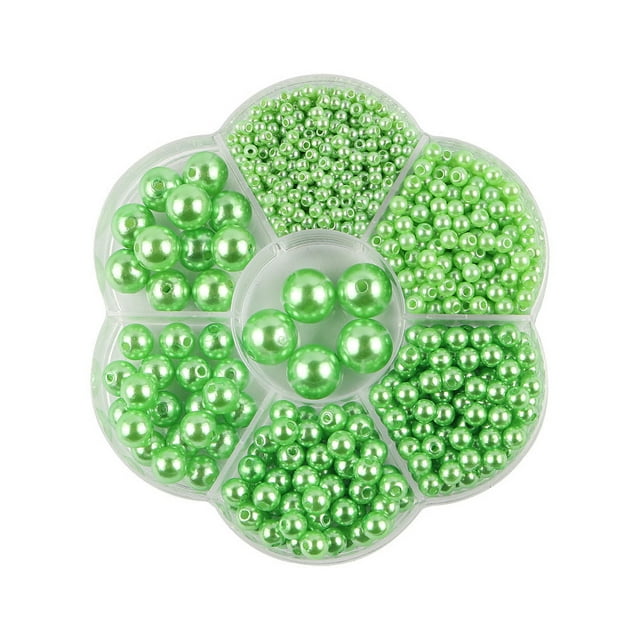 Cuentas de perlas Qarigey para hacer joyas prácticas fáciles de enhebrar 1150 piezas color verde