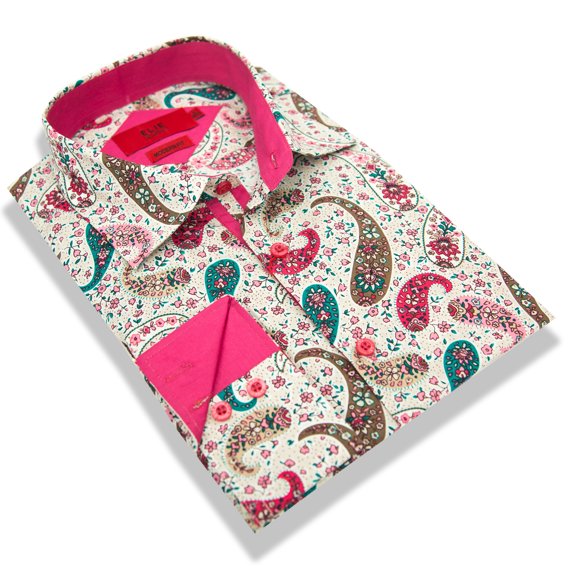 Elie Balleh Pink Paisley Boys Shirt