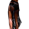 thumbnail image 3 of KOMOO Women Swimwear Cover-Up Skirt Solid Color Long Tassel Fishnet Bikini Smock Beach Dress, 3 of 6