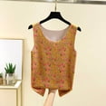 thumbnail image 3 of Tnhcen Women's Fleece Lined Tank Top Floral Print Thermal Underwear Sleeveless Round Neck Seamless Brushed Pajamas Warm Winter Base Layer Top M-2XL, 3 of 4