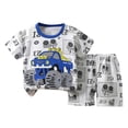 thumbnail image 1 of Zpanxa Ensembles d'Été pour Filles Enfants Imprimé T-shirt à Manches Courtes à Col Rond Shorts Ensemble Deux Pièces 5-6 Ans, 1 of 3