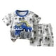 thumbnail image 1 of Odeerbi 2-10 Años Conjunto de Verano Para Niños Camisetas de Manga Corta de Algodón Con Estampado de Excavadora Pantalones Cortos Conjunto de Dos Piezas, 1 of 5