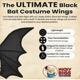 thumbnail image 2 of Nicky Bigs Novelties Gothic Black Bat Wings Unisex Strap-On Dragon Wings with Moldable Wire Halloween Cosplay Theater Costume Accessory One Size Fits Most with Elastic Straps, 2 of 7