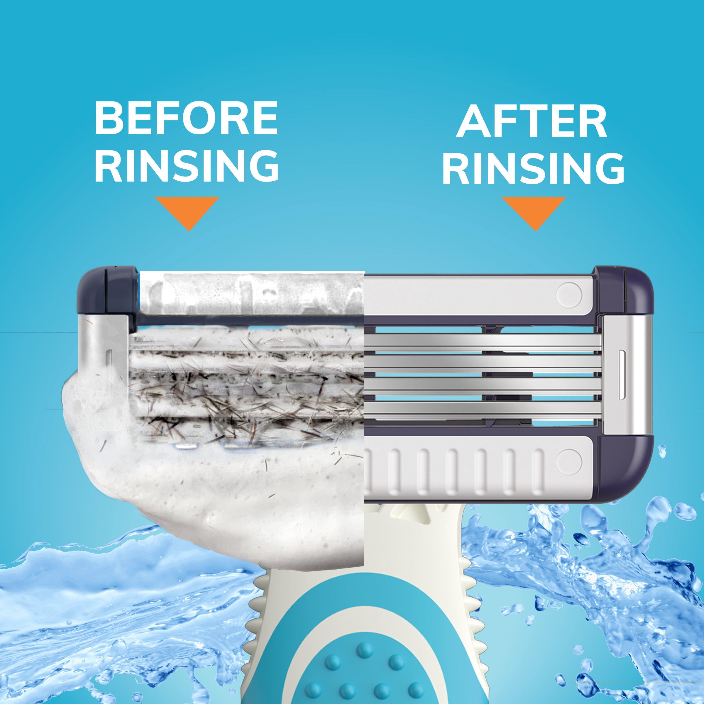 BIC Easy Rinse Sensitive Men's Manual Shaving Razors 6 Pack