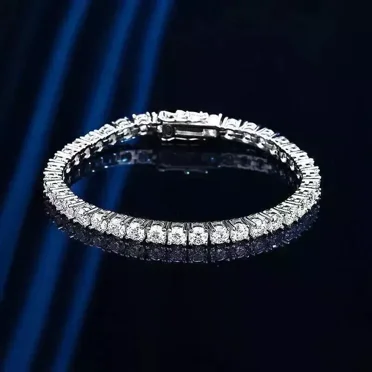 5.00Ct Round Cut Moissanite Tennis Bracelet 14k White Gold Plated 7 to 7.5 inch