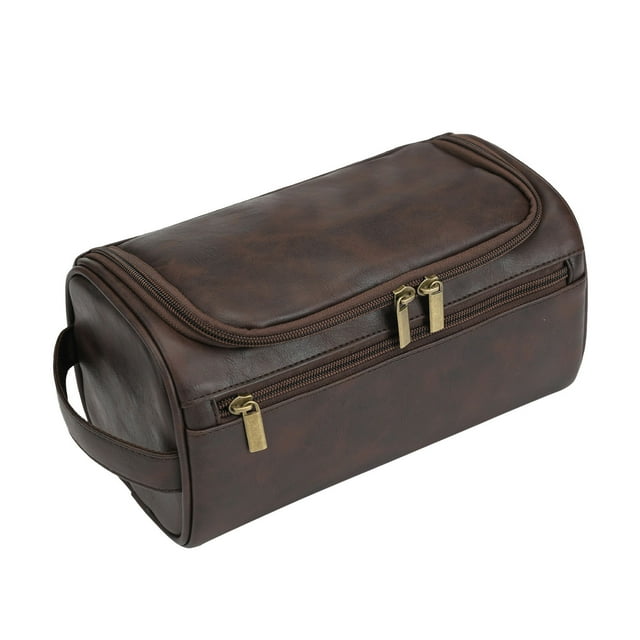 Large Capacity PU Leather Toiletry Bag - Multi-Functional for Cosmetics & Toiletries, Customizable & Lightweight