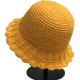 thumbnail image 4 of CoCopeaunts Reversible Bucket Hat for Women Hand Crocheted Wool Solid Color Knit Hat Winter Wave Small Brim Ladies Fisherman Hat, 4 of 8