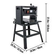 KFFKFF 1500W Thickness Planer Woodworking 315/min Feed Rate Double Cutter Benchtop Thickness Planer with Dust Exhaust Interface