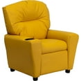 thumbnail image 2 of Yellow Vinyl Kids Recliner with Cup Holder, 2 of 6