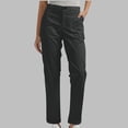 thumbnail image 2 of XAOFW Cargo Pants Women Solid Color Straight Leg Trousers High Waist Comfort Fit Work Pants With Side Pockets Stylish Bottoms XL, 2 of 6