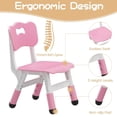 thumbnail image 4 of EuKer 7 Pcs Kids Table and Chairs, 47.2" x 23.6" Children Activity Table with Graffiti Desktop and Adjustable Height for Classroom, Daycare, Home, Pink, 4 of 8