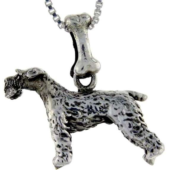 925 Sterling Silver Kerry Blue Terrier Dog Charm Pendant