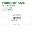 thumbnail image 2 of 25 Pcs 510 Ohm Resistor, 3 Watts 5% Tolerance Metal Oxide Film Resistor Axial Lead, Flame Proof for DIY Electronic Projects Circuits Experiments, 2 of 6